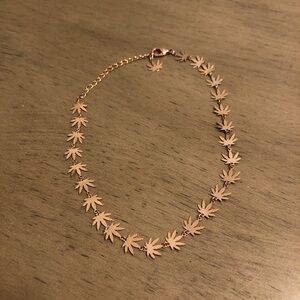 Elegant Rose Gold Tone Leaf Necklace